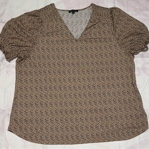 Adrianna Papell Brown Patterned Blouse